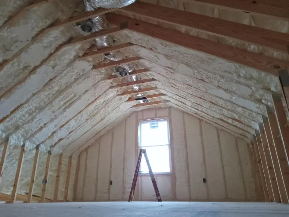 Spray foam roofing application for Crawl Space Insulation project in Rushville